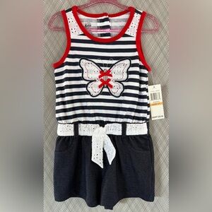 Kids Headquarters - Striped Butterfly Romper (Size 3T)